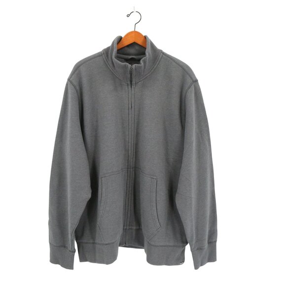 New Eddie Bauer Gray Mock Neck Full Zip Sherpa Lined Jacket Men's 3XL - Picture 1 of 6